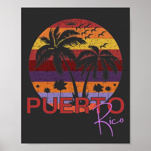Vintage Puerto Rico Summer Beach Poster