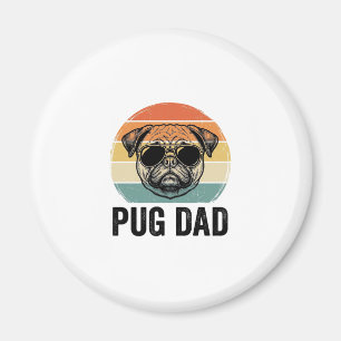 Vintage Pug Dad Engraving Dog Lover Design_1 Magnet