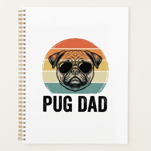 Vintage Pug Dad Engraving Dog Lover Design_1 Planner