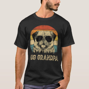 Vintage Pug Grandpa Dog Lovers Fathers Day friend T-Shirt