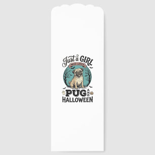 Vintage Pug Halloween Girl Dog Lover Shirt Design_ Bookmarks