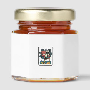Vintage Pug Life Cool Dog Sunglasses Design_1 Honey Jar Favors