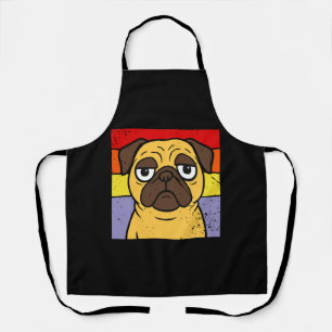 Vintage Pug Sarcastic Silly Puppy Dog Lover Humor Apron