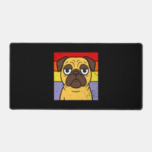 Vintage Pug Sarcastic Silly Puppy Dog Lover Humor Desk Mat