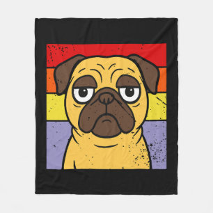 Vintage Pug Sarcastic Silly Puppy Dog Lover Humor Fleece Blanket