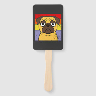 Vintage Pug Sarcastic Silly Puppy Dog Lover Humor Hand Fan