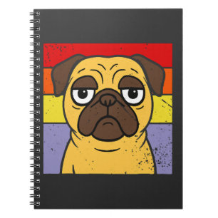 Vintage Pug Sarcastic Silly Puppy Dog Lover Humor Notebook