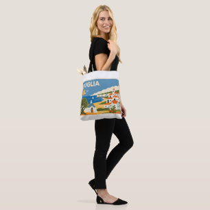 Vintage Puglia Italy Coastal Travel Tote Bag