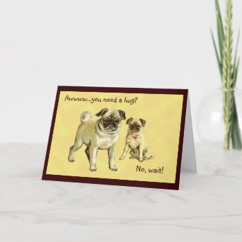 Vintage Pugs Greeting  Get Well  Sympathy Card by lkranieri at Zazzle