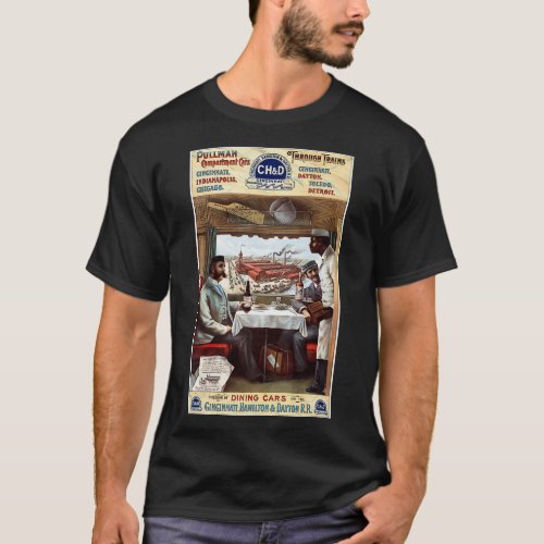 Vintage Pullman Compartment Cars Train Railroad Av T_Shirt