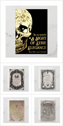 Vintage Pulp B-Movie Skulls & Witchy Halloween