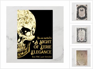 Vintage Pulp B-Movie Skulls & Witchy Halloween