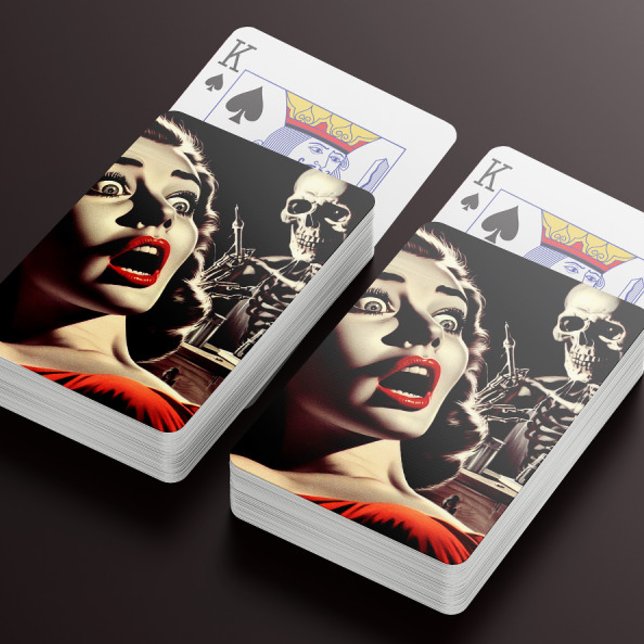 Vintage Pulp Horror Woman Poker Cards (Creator Uploaded)