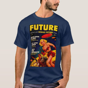 Vintage Pulp Paperback Sci-Fi Space Girl Cover T-Shirt
