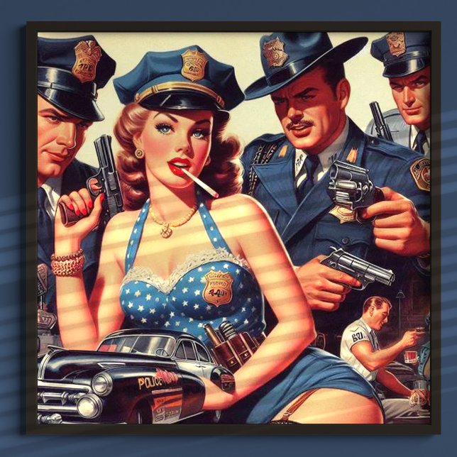Vintage Pulp Police Illustration Poster (Creator Uploaded)