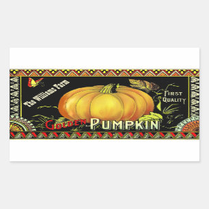 Vintage Pumpkin Advertisement Canning Sticker
