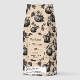 Vintage Pumpkin and Vine Engraving Pattern (2) Roasted Coffee