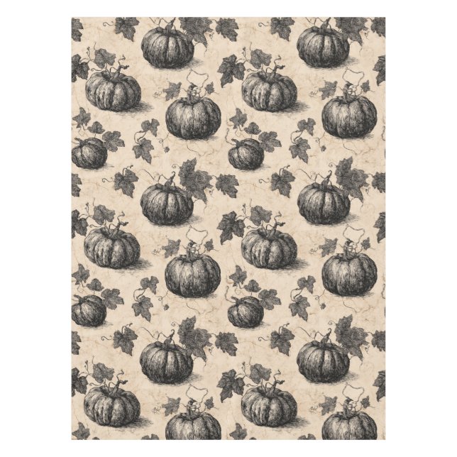 Vintage Pumpkin and Vine Engraving Pattern (2) Tablecloth (Front)