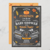 Vintage pumpkin baby shower invitation chalkboard