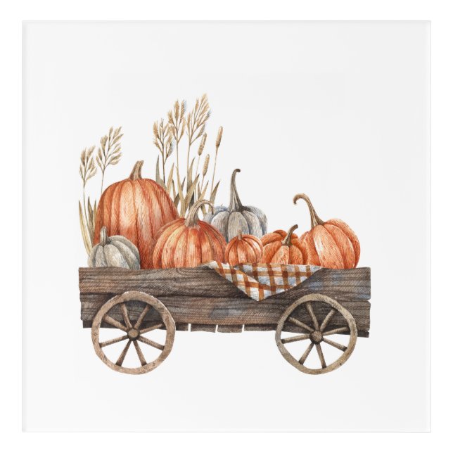 Vintage Pumpkin Cart  Acrylic Print (Front)