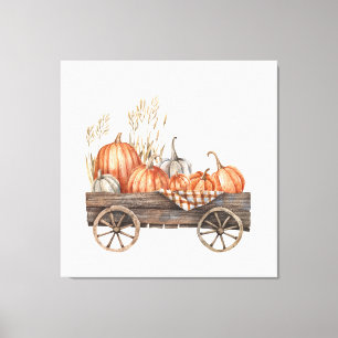 Vintage Pumpkin Cart Canvas Print