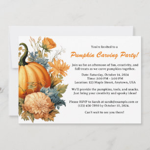 Vintage Pumpkin Carving  Invitation