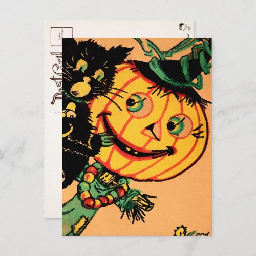 Vintage Pumpkin Decoration Postcard