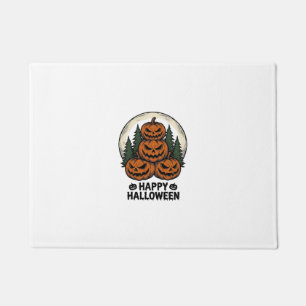 Vintage Pumpkin Halloween Jack O Lantern Forest Sh Doormat
