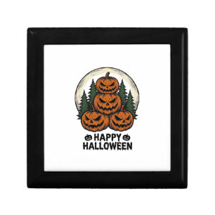 Vintage Pumpkin Halloween Jack O Lantern Forest Sh Gift Box