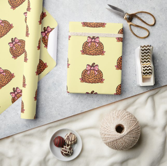 Vintage pumpkin Halloween pattern Wrapping Paper (Crafts)