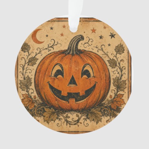 Vintage Pumpkin Halloween Throw Pillow Ornament