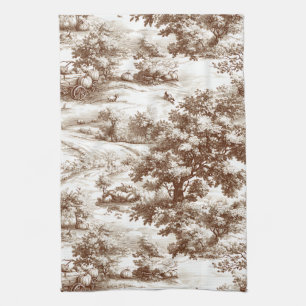 Vintage Pumpkin Harvest Countryside Toile (10) Kitchen Towel