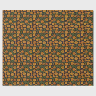 Vintage Pumpkin Haybale Aesthetic Wrapping Paper