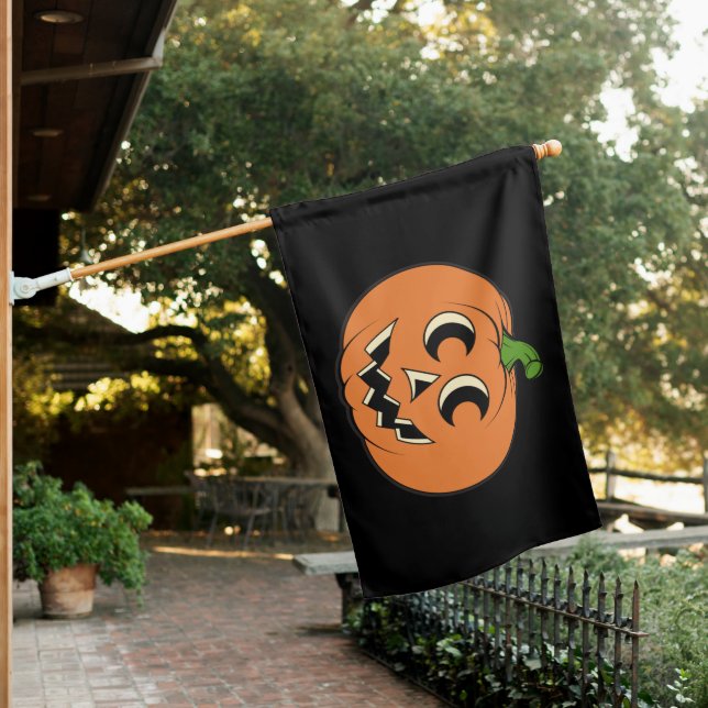 Vintage Pumpkin House Flag (In SItu)