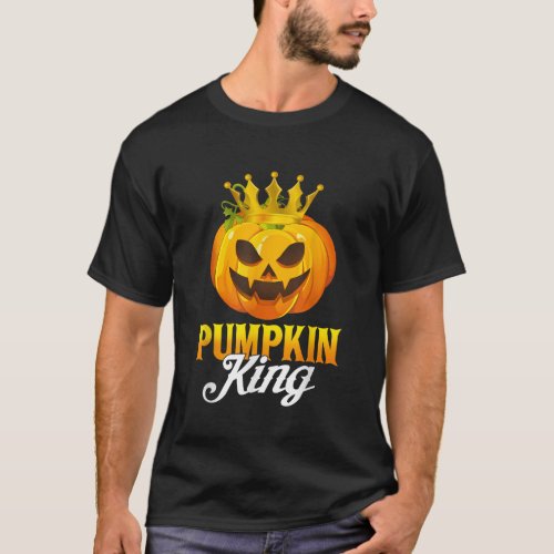 Vintage Pumpkin King Funny Pumpkin Couple Costume  T_Shirt