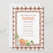Vintage Pumpkin Lace & Gingham Baby Shower