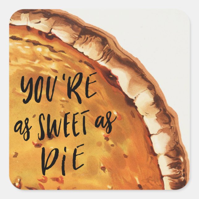 Vintage Pumpkin Pie Square Sticker (Front)