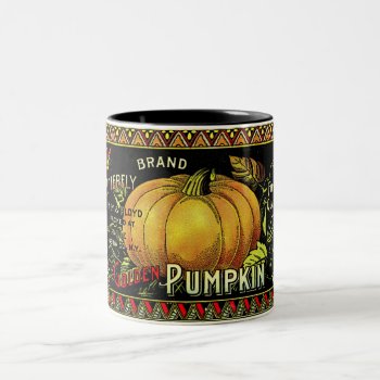 Vintage Pumpkin Print Two-tone Coffee Mug by LadyLovelace at Zazzle