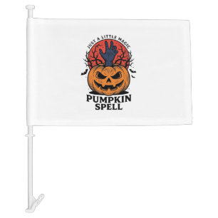 Vintage Pumpkin Spell Halloween Witch Hand Art_1 Car Flag