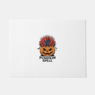 Vintage Pumpkin Spell Halloween Witch Hand Art_1 Doormat