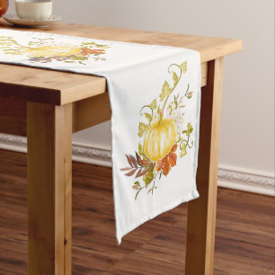 Vintage Pumpkin Thanksgiving Art Rustic Autumn Medium Table Runner
