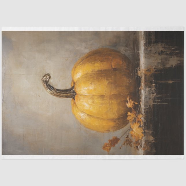 Vintage Pumpkin Tissue Paper Decoupage (Front)