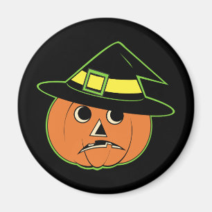 Vintage Pumpkin Witch Magnet