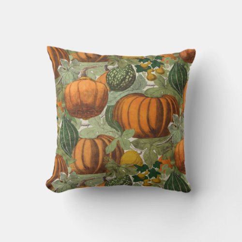 Vintage Pumpkins and Gourds Outdoor Pillow