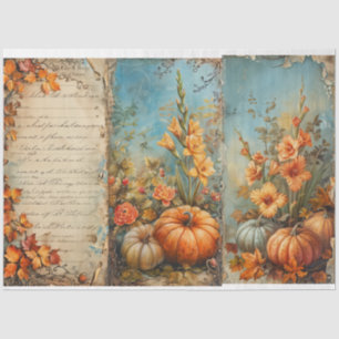Vintage Pumpkins with French Script Tissue Paper