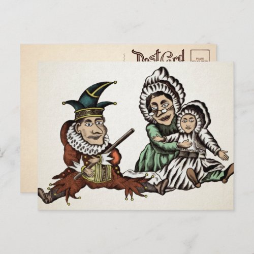 Vintage Punch and Judy and Baby Postcard