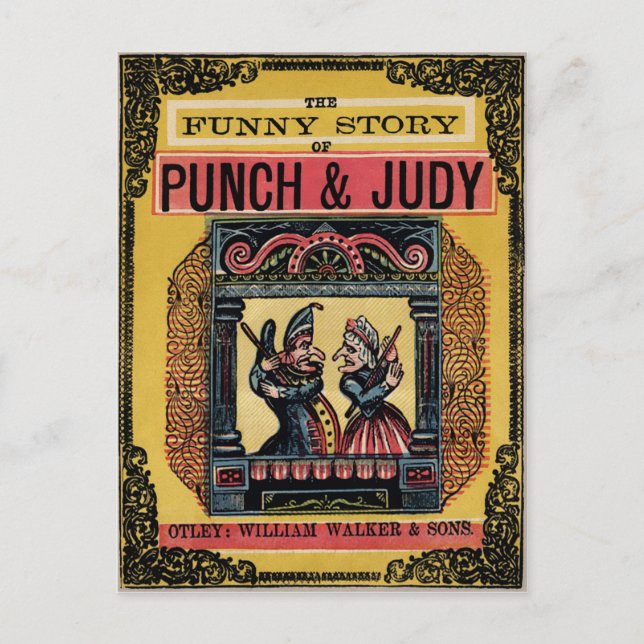 Vintage Punch and Judy Book Postcard (Front)