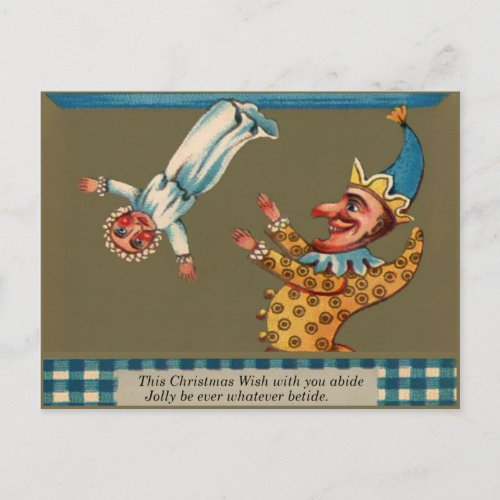 Vintage Punch and Judy Christmas Postcard