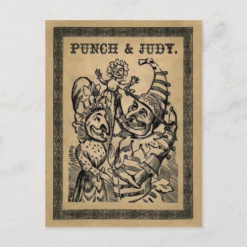 Vintage Punch and Judy Postcard