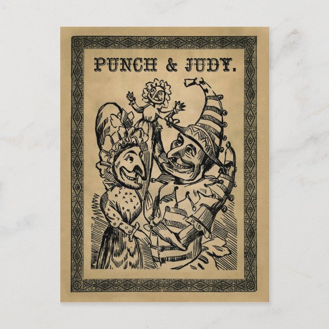 Vintage Punch and Judy Postcard (Front)